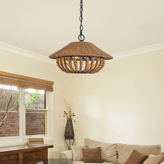 Elmarion Suspension Bois Métal Élégance Naturelle Style Ferme