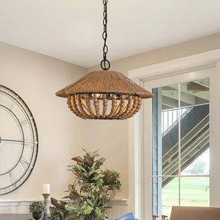 Elmarion Suspension Bois Métal Élégance Naturelle Style Ferme