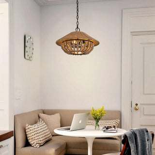 Elmarion Suspension Bois Métal Élégance Naturelle Style Ferme