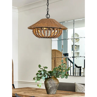 Elmarion Suspension Bois Métal Élégance Naturelle Style Ferme