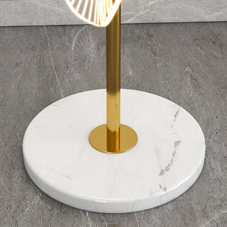 Arisha Lampadaire Rond Moderne, Métal/Acrylique, Blanc/Doré, Salon