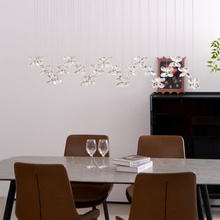 Lustra Lustre Cristal Papillon Bouquet Floral