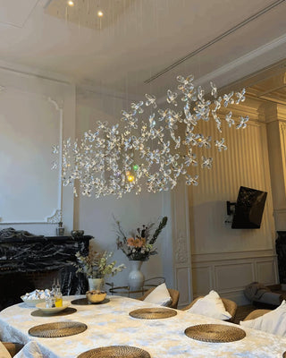 Lustra Lustre Cristal Papillon Bouquet Floral