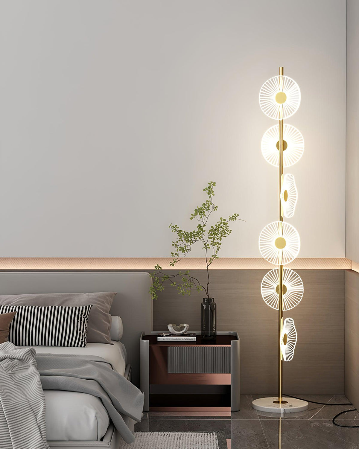 Solara Luxe Marble Floor Lamp-Neutral Decor