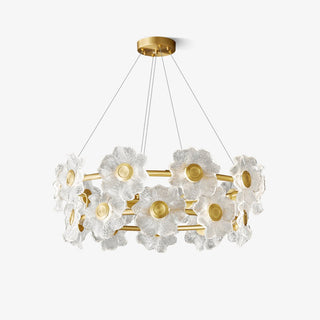 Cemirel Unique Fleur Laiton Verre Lustre