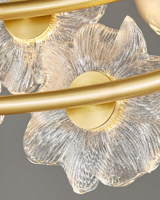 Cemirel Unique Fleur Laiton Verre Lustre