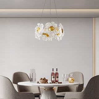 Cemirel Unique Fleur Laiton Verre Lustre