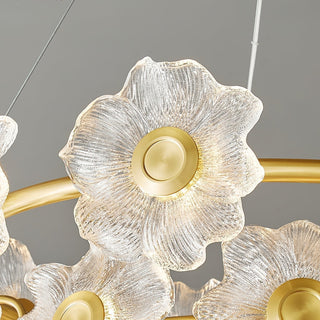Cemirel Unique Fleur Laiton Verre Lustre
