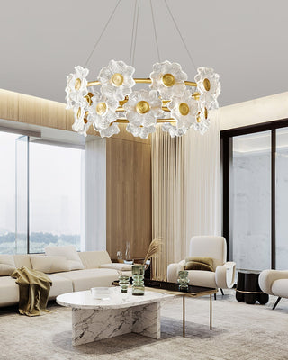 Cemirel Unique Fleur Laiton Verre Lustre