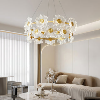 Cemirel Unique Fleur Laiton Verre Lustre