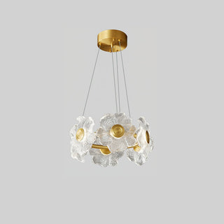 Cemirel Unique Fleur Laiton Verre Lustre