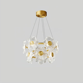 Cemirel Unique Fleur Laiton Verre Lustre