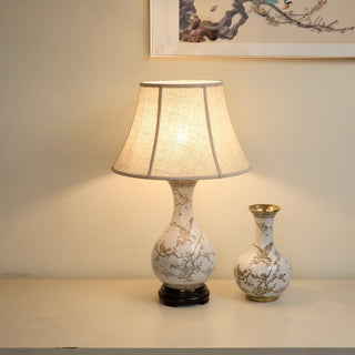 Floral Bird Ceramic Table Lamp-Neutral Decor