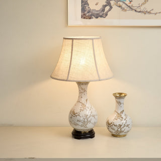 Floral Bird Ceramic Table Lamp-Neutral Decor