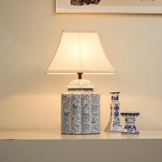 Floral Bird Jar Table Lamp-Neutral Decor