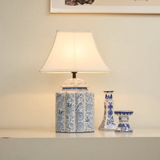 Floral Bird Jar Table Lamp-Neutral Decor