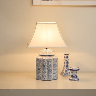 Floral Bird Jar Table Lamp-Neutral Decor