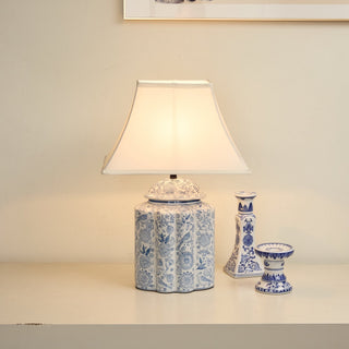 Floral Bird Jar Table Lamp-Neutral Decor