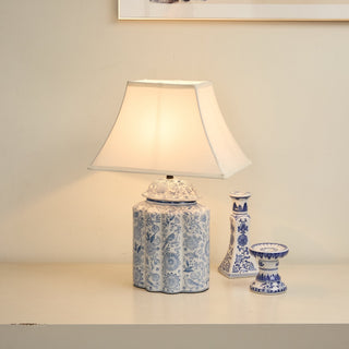 Floral Bird Jar Table Lamp-Neutral Decor
