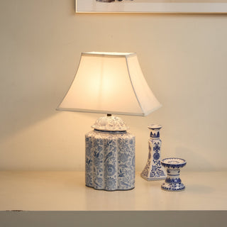 Floral Bird Jar Table Lamp-Neutral Decor