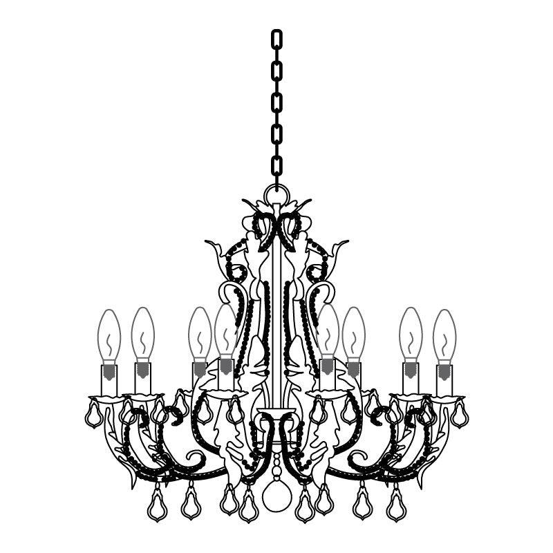Perisse Suspension Lampe Porte-Bougie Perles de Cristal