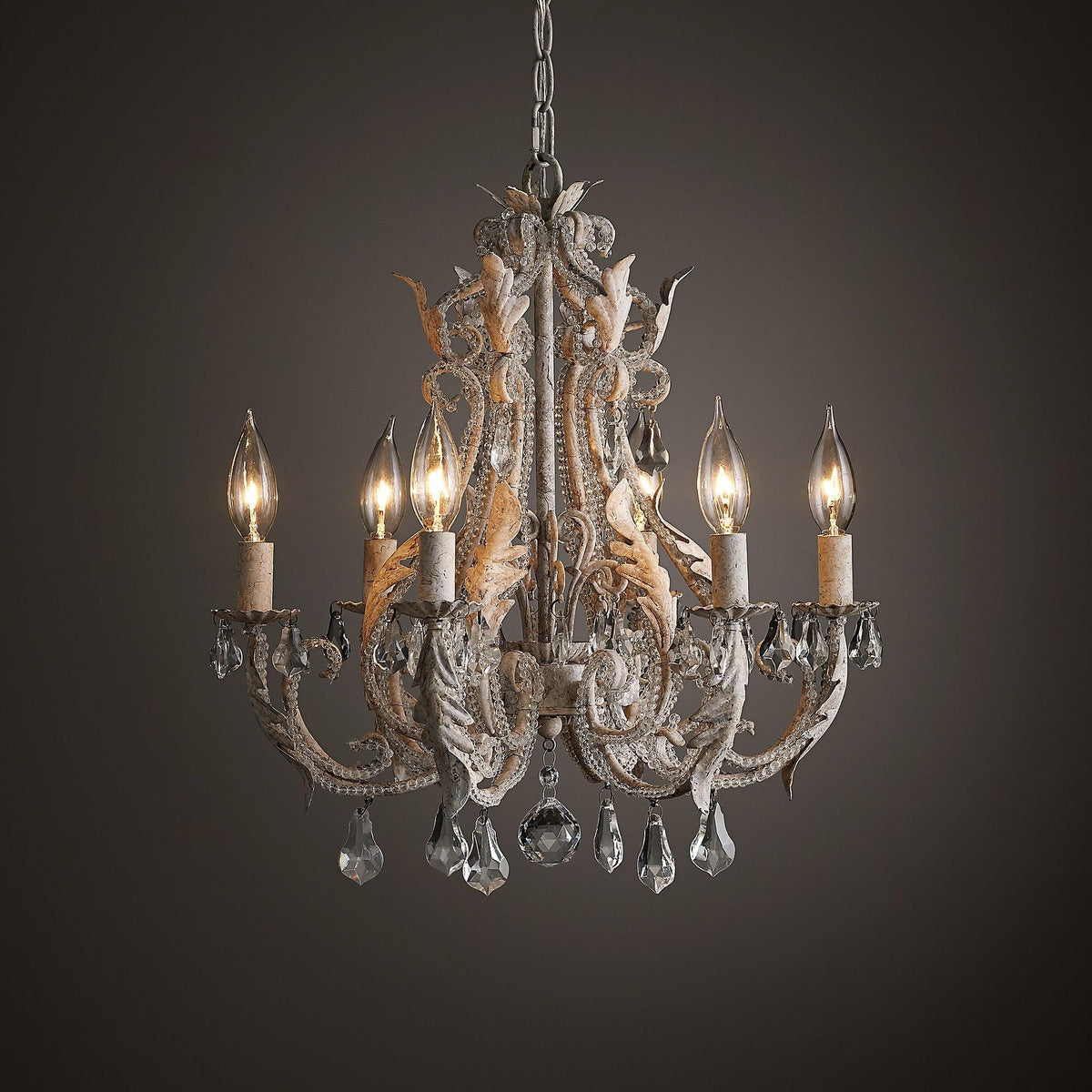 Perisse Suspension Lampe Porte-Bougie Perles de Cristal
