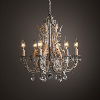 Lustra Suspension Lampe Porte-Bougie Perles de Cristal