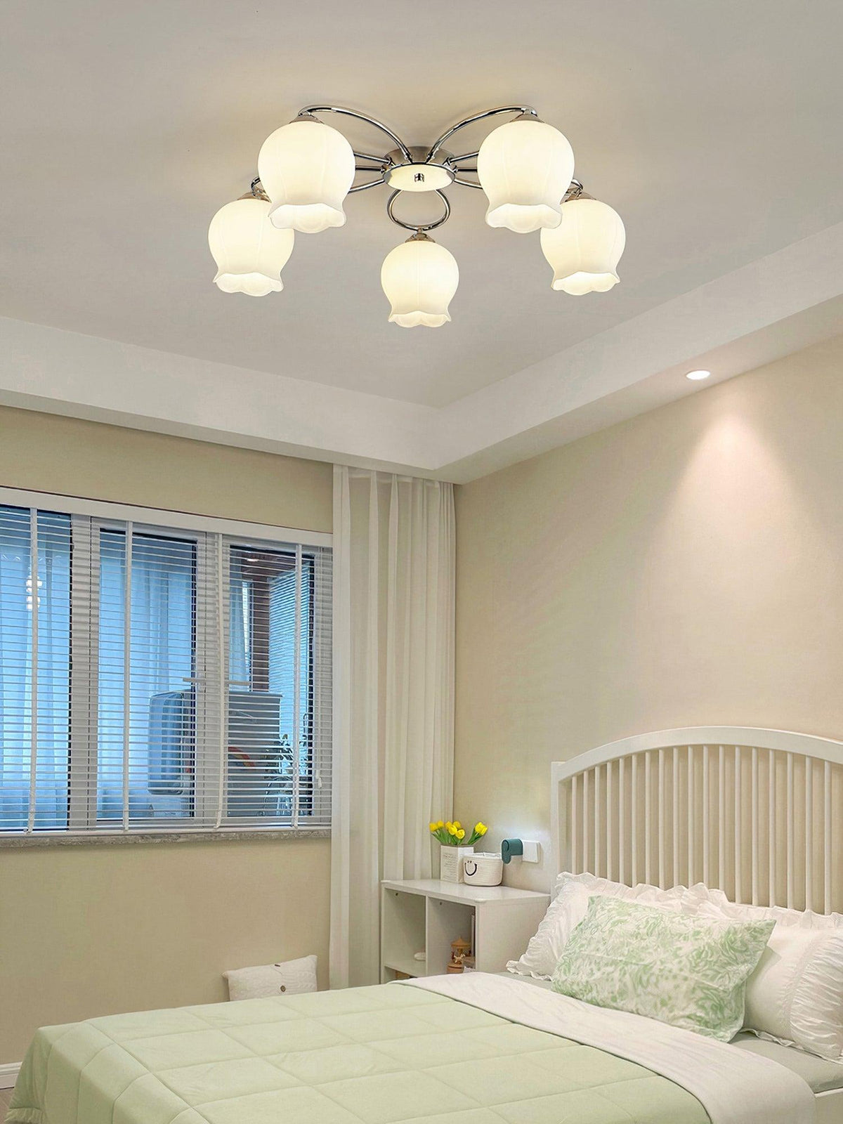 Arlise Lampe Plafonnier en Verre Floral Élégance Premium