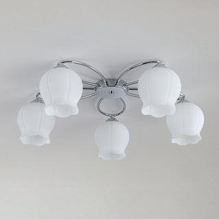 Oldore Lampe Plafonnier en Verre Floral Élégance Premium
