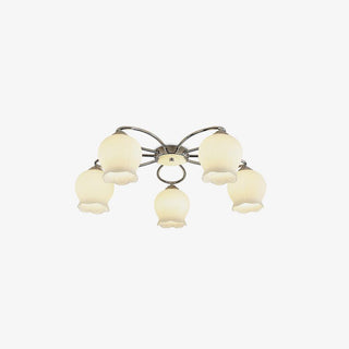 Oldore Lampe Plafonnier en Verre Floral Élégance Premium