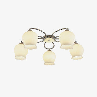 Oldore Lampe Plafonnier en Verre Floral Élégance Premium