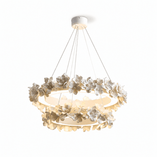 Floral Wreath Chandelier-Neutral Decor