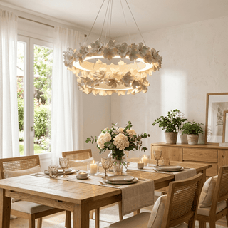 Floral Wreath Chandelier-Neutral Decor