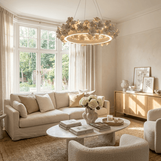 Floral Wreath Chandelier-Neutral Decor