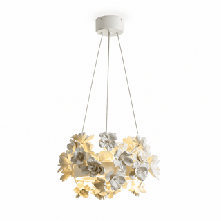 Floral Wreath Chandelier-Neutral Decor