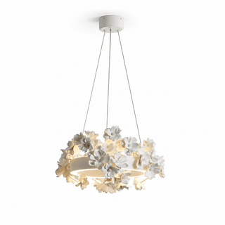 Floral Wreath Chandelier-Neutral Decor