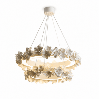 Floral Wreath Chandelier-Neutral Decor
