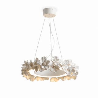 Floral Wreath Chandelier-Neutral Decor