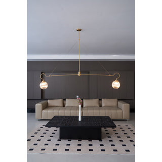 Vavenia Lustre Laiton Verre Moderne Minimaliste