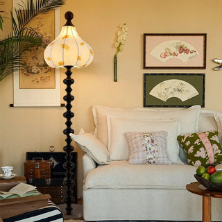 Gagell Bois Tissu Élégant Lampadaire