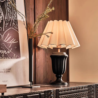 Vireo Lampe de Table en Bois Et Tissu