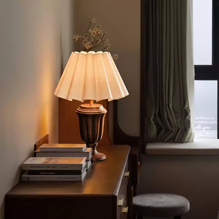 Vireo Lampe de Table en Bois Et Tissu