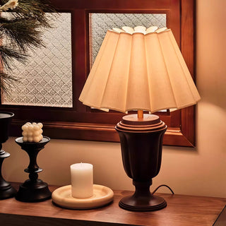 Vireo Lampe de Table en Bois Et Tissu