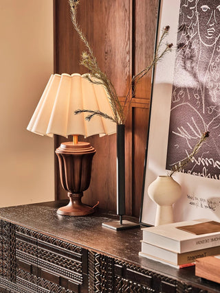 Vireo Lampe de Table en Bois Et Tissu