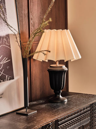 Vireo Lampe de Table en Bois Et Tissu