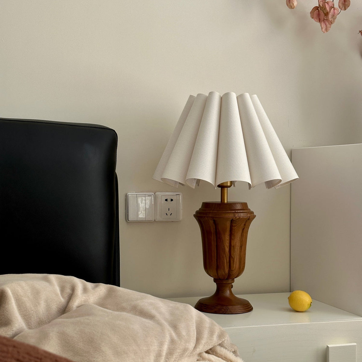 Vireo Lampe de Table en Bois Et Tissu