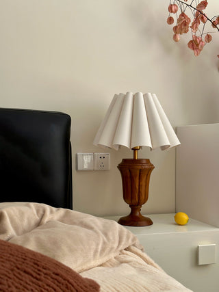 Vireo Lampe de Table en Bois Et Tissu