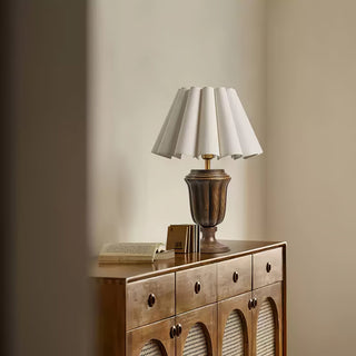 Vireo Lampe de Table en Bois Et Tissu