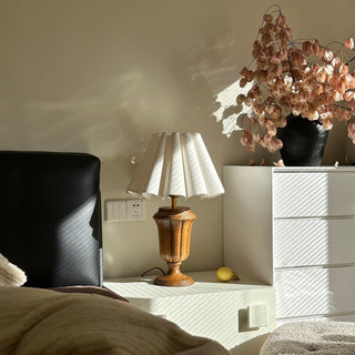 Vireo Lampe de Table en Bois Et Tissu