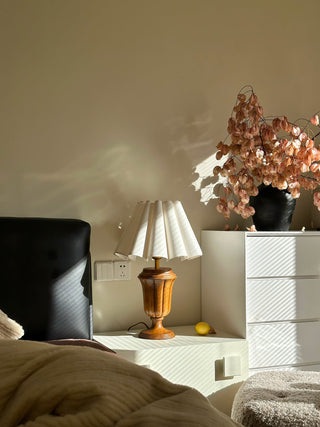 Vireo Lampe de Table en Bois Et Tissu